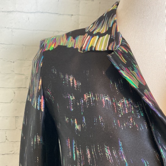 GILES Cinq a Sept SILK Dress Sz 40 US 4 Psychedelic Iridescent Maximalist Luxury - Picture 7 of 16